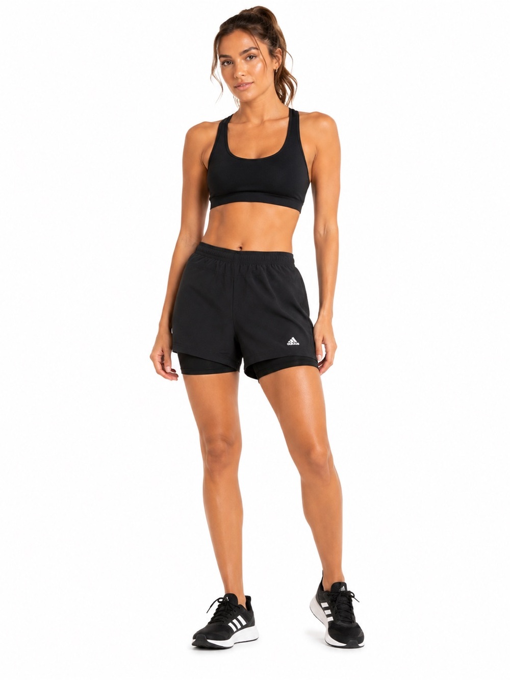 Adidas Size Large Women's Black Shorts with Biker Shorts